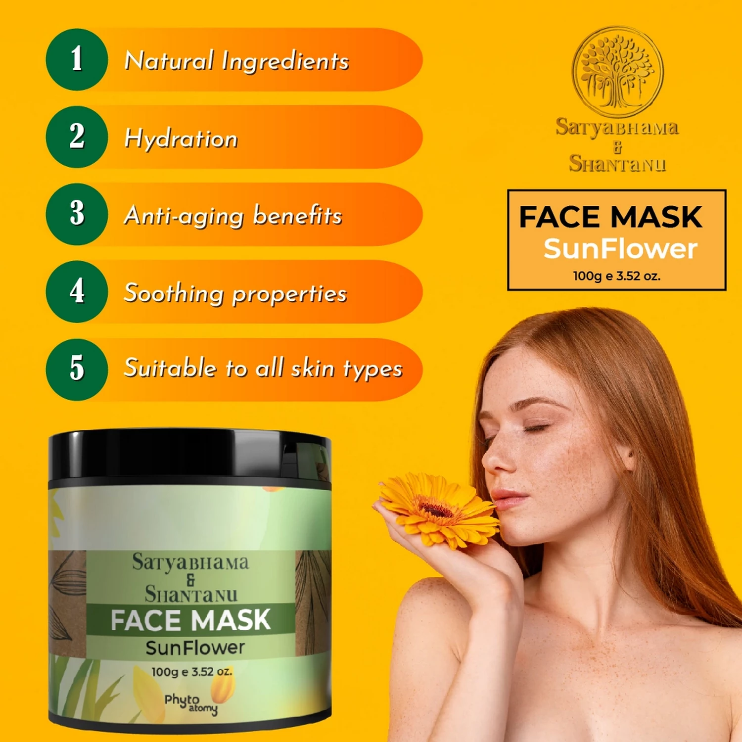RBV B2B Sun Flower Face Mask (100g)-24 Pcs.